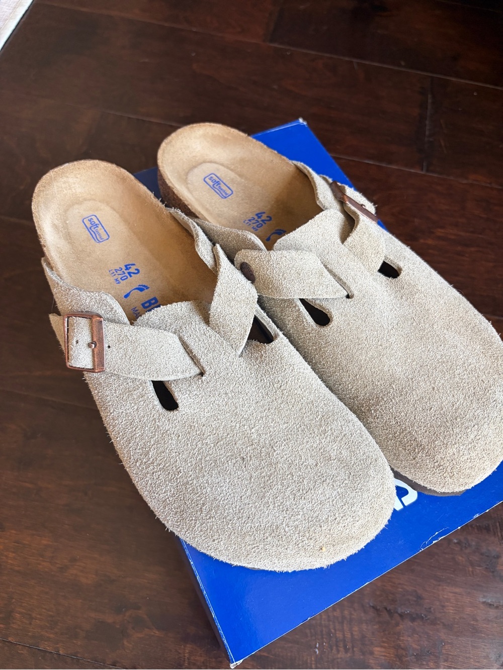 New Birkenstock Boston clogs taupe Suede size 42